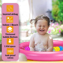 Intex 3 Ring Rainbow Portable Inflatable Lightweight Compact Circular Swimming Pool 86x 86x 25cm