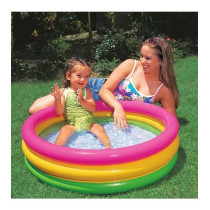 Intex 3 Ring Rainbow Portable Inflatable Lightweight Compact Circular Swimming Pool 86x 86x 25cm