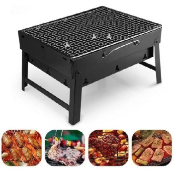 Bbq Charcoal Grill Black For Camping Picnics Traveling-Stellar