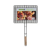 Royalford Foldable Portable Stainless Steel Barbecue Grill Indoor And Outoor Silver/Red 30 x 40 x 70cm