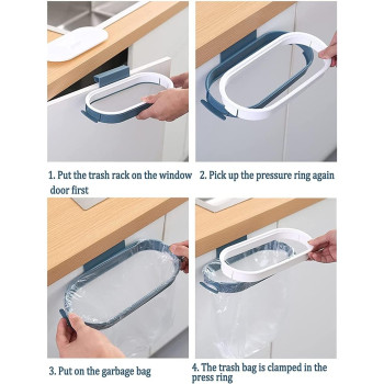 Kitchen Garbage Bag Holder Light Blue/White