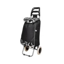 New Travel Rolling Shopping Bag Black/White M