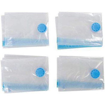 Fixman 4-Piece Vacuum Storage Bag Set Clear/Blue Colour