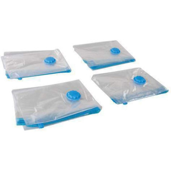 Fixman 4-Piece Vacuum Storage Bag Set Clear/Blue Colour