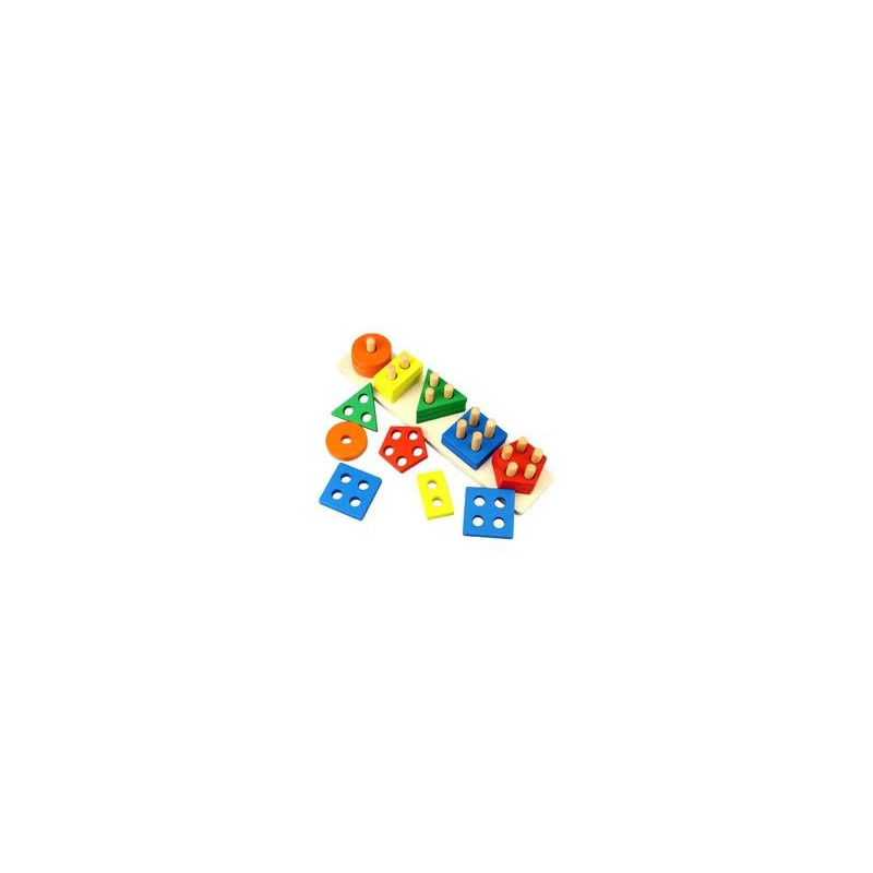 Dreampark 21-Piece Wooden Shape Sorting Stacking Block Set