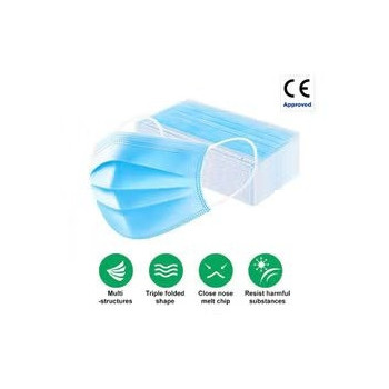 50-Piece Disposable Protective Face Mask