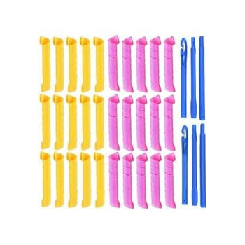 Xiuwoo 30-Piece Heatless Magic Hair Curlers Set Multicolour