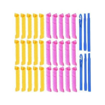 Xiuwoo 30-Piece Heatless Magic Hair Curlers Set Multicolour