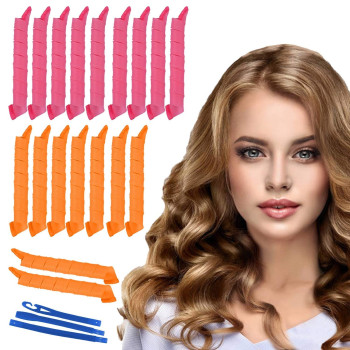 Xiuwoo 30-Piece Heatless Magic Hair Curlers Set Multicolour