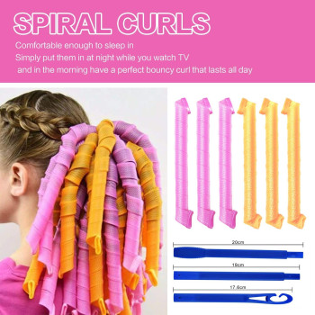 Xiuwoo 30-Piece Heatless Magic Hair Curlers Set Multicolour