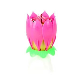 Outad Lotus Flower Musical Birthday Candle Pink/Green/Yellow