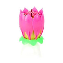 Outad Lotus Flower Musical Birthday Candle Pink/Green/Yellow