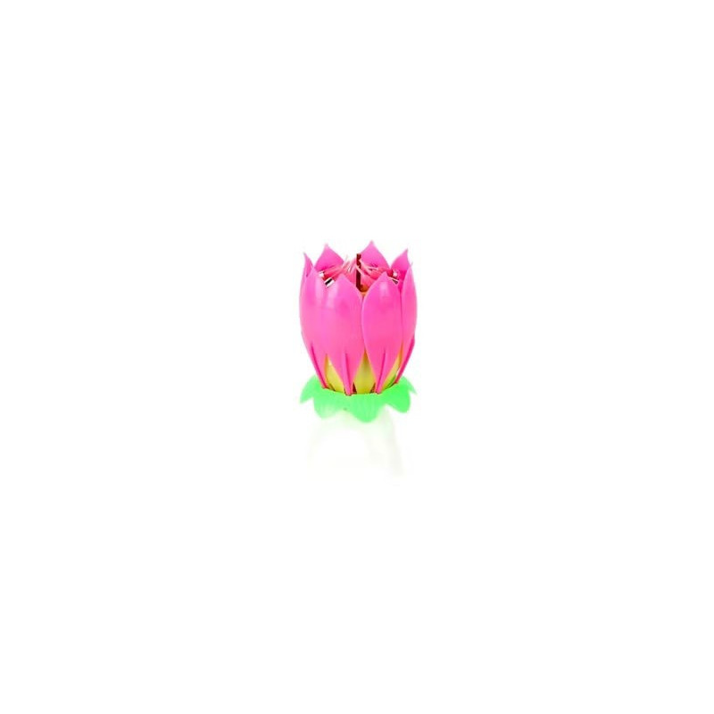 Outad Lotus Flower Musical Birthday Candle Pink/Green/Yellow
