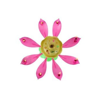 Outad Lotus Flower Musical Birthday Candle Pink/Green/Yellow