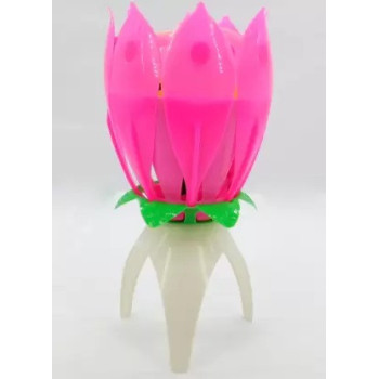 Outad Lotus Flower Musical Birthday Candle Pink/Green/Yellow
