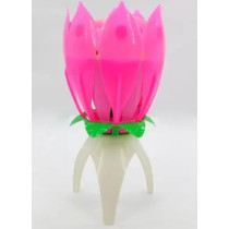 Outad Lotus Flower Musical Birthday Candle Pink/Green/Yellow