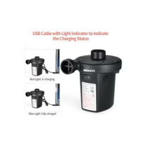 Electric Rechargeable Deflator Inflating Air Compressor Pump Usb For Inflatables With 3 Nozzles Black 13.50 x 11.00 x 13.00cm