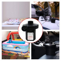Electric Rechargeable Deflator Inflating Air Compressor Pump Usb For Inflatables With 3 Nozzles Black 13.50 x 11.00 x 13.00cm