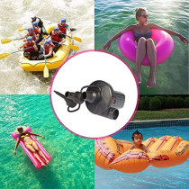 Electric Rechargeable Deflator Inflating Air Compressor Pump Usb For Inflatables With 3 Nozzles Black 13.50 x 11.00 x 13.00cm