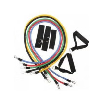 10-Piece Latex Resistance Bands Fitness Exercise Tube Rope Set Yoga Abs P90X Workout
