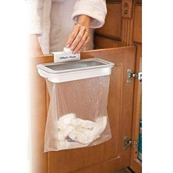 Edencomer Attach A Trash-Hanging Trash Bag Holder Grey