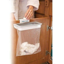 Edencomer Attach A Trash-Hanging Trash Bag Holder Grey