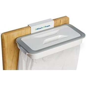 Edencomer Attach A Trash-Hanging Trash Bag Holder Grey