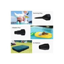 Deflate Electric Air Pump With Portable Nozzles Black