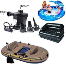 Deflate Electric Air Pump With Portable Nozzles Black