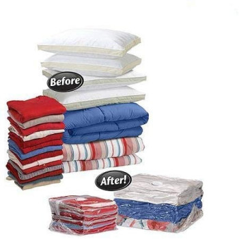 Vacuum Compression Seal Storage Pouch, Clear/Blue, 40 x 50cm