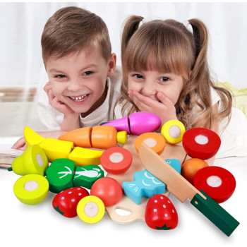 Lucky Cutting Fruits And Vegetables Wooden Kitchen Toy