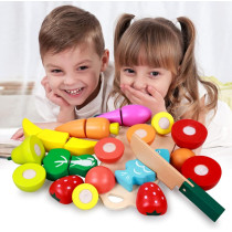 Lucky Cutting Fruits And Vegetables Wooden Kitchen Toy