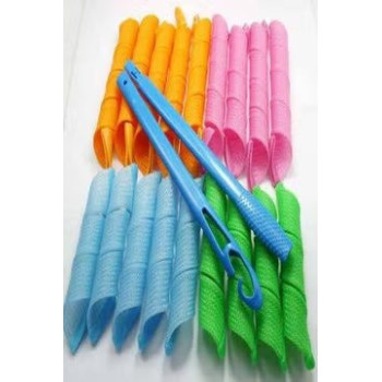 18-Piece Magic Hair Roller Set Blue/Green/Pink