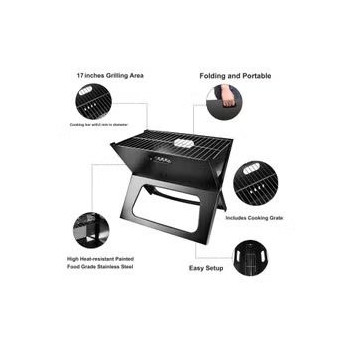 Foldable Charcoal Grill Black