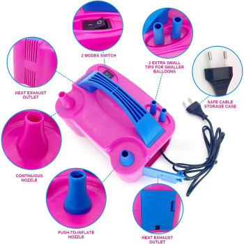 Electric Balloon Inflator With 4 Ports Fuchsia