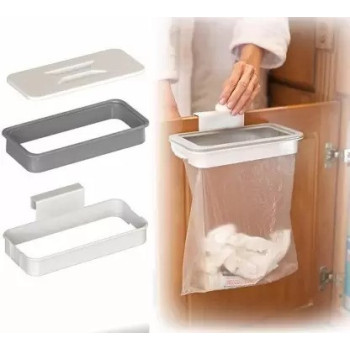 Hanging Garbage Can Holder White/Grey, 24.3 x 10.2 x 3cm