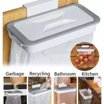 Hanging Garbage Can Holder White/Grey, 24.3 x 10.2 x 3cm