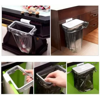 Hanging Garbage Can Holder White/Grey, 24.3 x 10.2 x 3cm