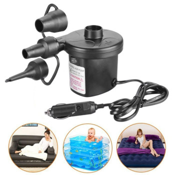 Electric Air Pump For Camping Air Bed/Inflatable Boat/Air Mattress Black