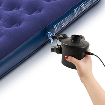 Electric Air Pump For Camping Air Bed/Inflatable Boat/Air Mattress Black