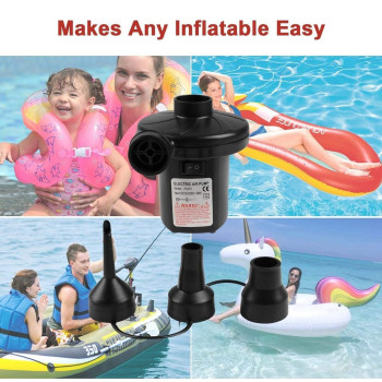 Electric Air Pump For Camping Air Bed/Inflatable Boat/Air Mattress Black