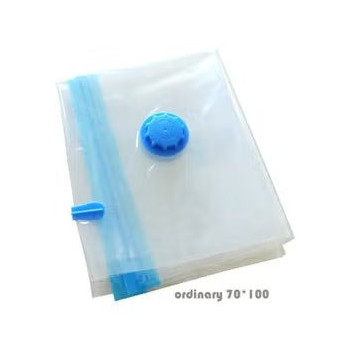 Space Saving Vacuum Sealed Transparent Compression Pouch Clear/Blue Colour