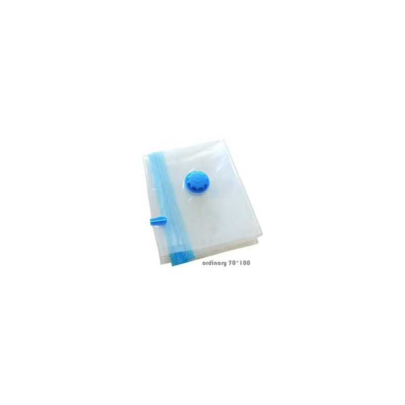 Space Saving Vacuum Sealed Transparent Compression Pouch Clear/Blue Colour