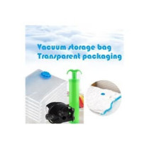 Space Saving Vacuum Sealed Transparent Compression Pouch Clear/Blue Colour