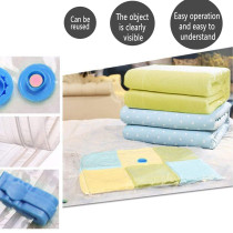 Space Saving Vacuum Sealed Transparent Compression Pouch Clear/Blue Colour