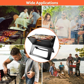 Portable Charcoal Grill Black, 35.5 x 2.54Centimeter