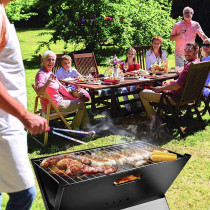 Portable Charcoal Grill Black, 35.5 x 2.54Centimeter