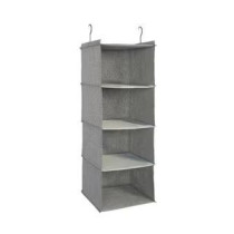 4-Shelf Hanging Closet Organizer Grey
