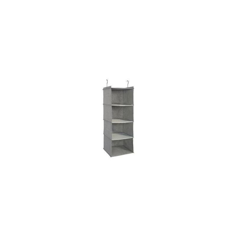 4-Shelf Hanging Closet Organizer Grey