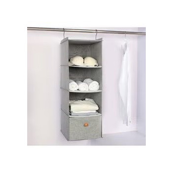4-Shelf Hanging Closet Organizer Grey